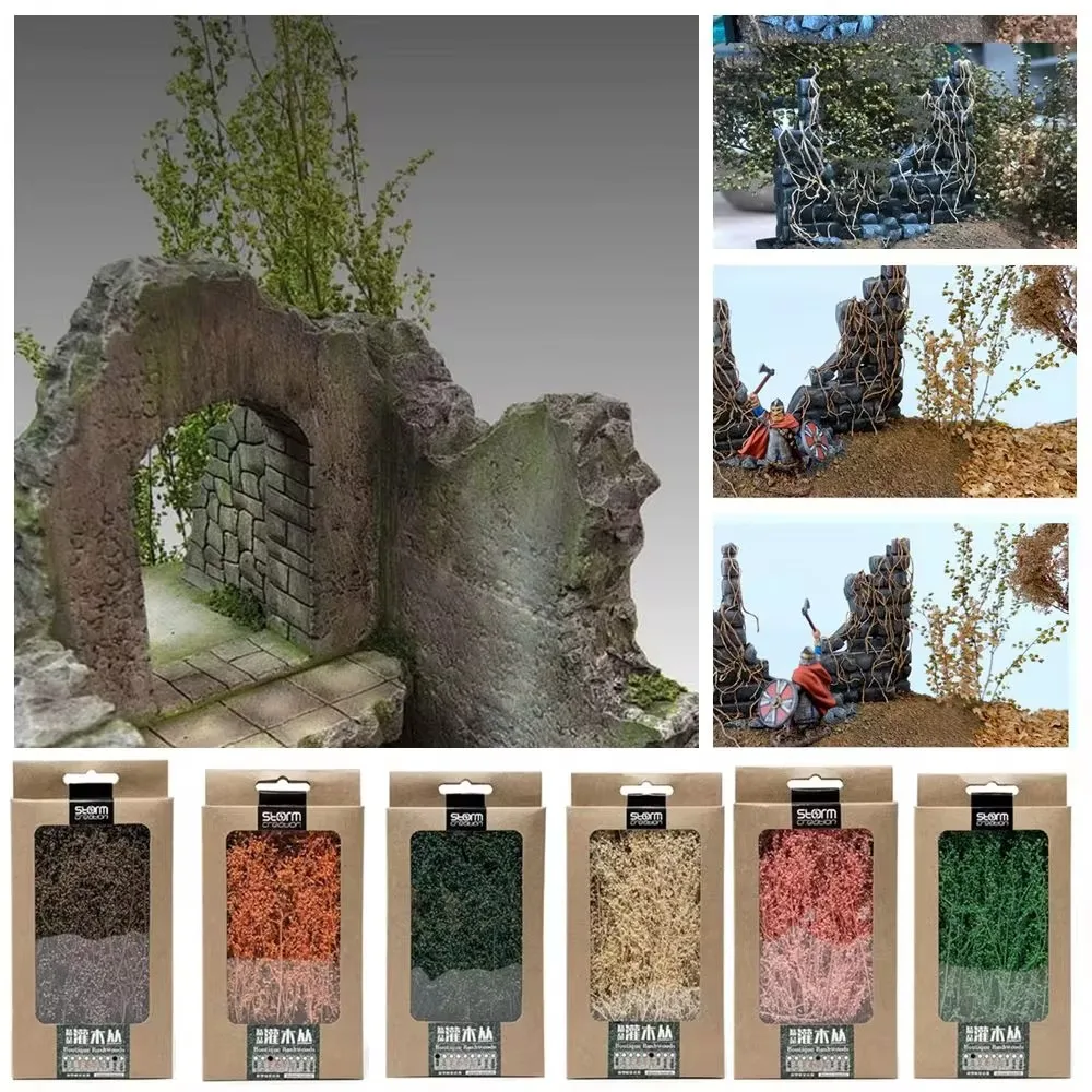 Simulación de racimo de arbusto de bosque, modelo de Micro paisaje, bricolaje, enredaderas de plantas en miniatura, hojas, mesa de arena militar