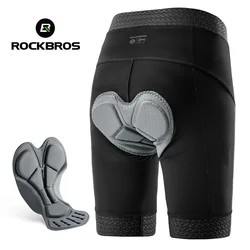 ROCKBROS Men's Cycling Shorts With Pocket Shock Absorbation Dual Density Sponge Padded Breathable Bicycle MTB Liner Shorts