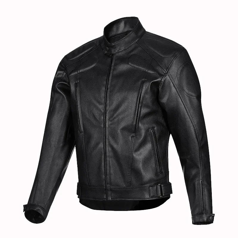 Motorcycle Jacket Suit Men Trendy PU Leather Waterproof and Wear-resistant Leather Jacket Anti-drop Jacket Universal Seasons