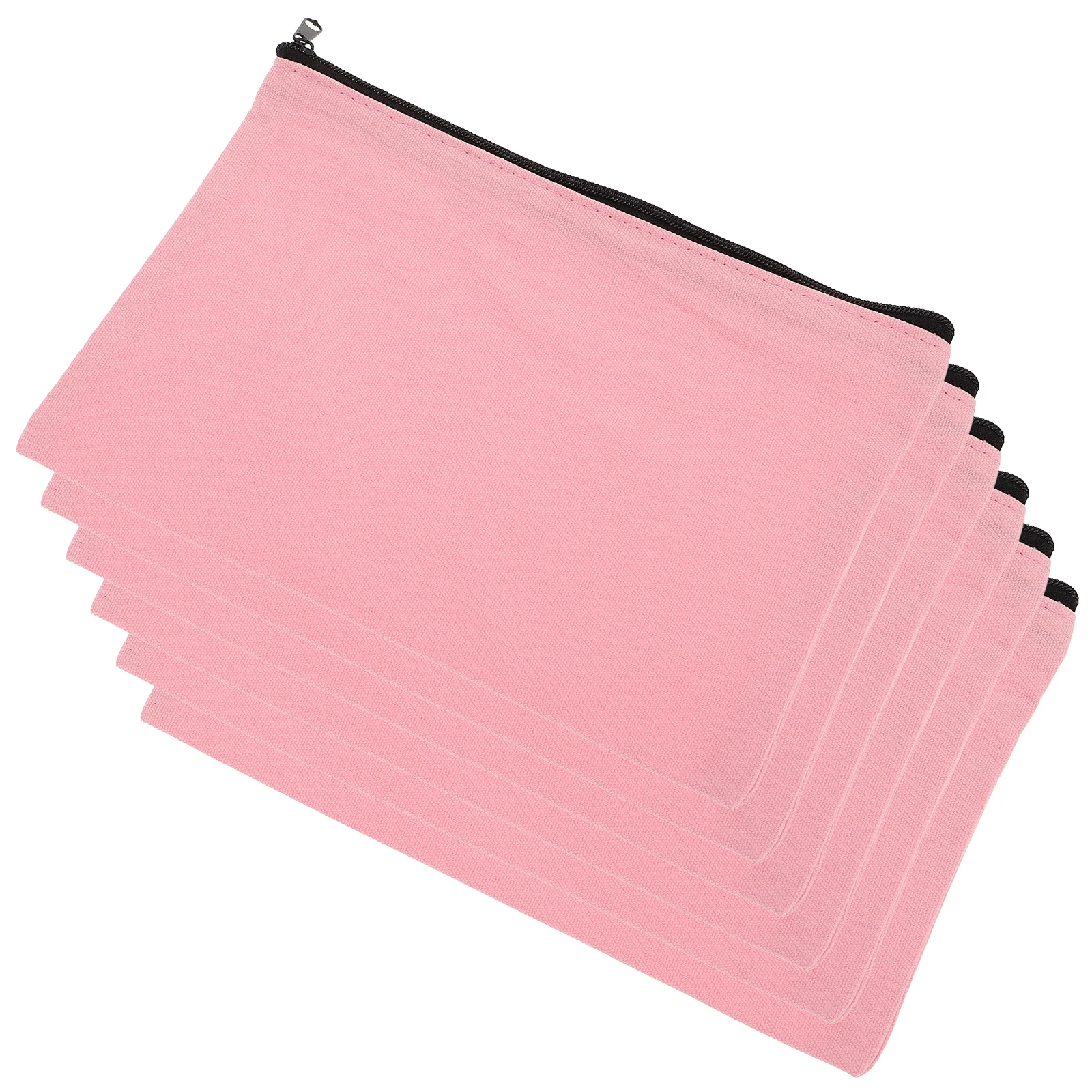 

6pcs Jewelry Storage Bag Pink Pencil Case Fabric Pouch Canvas Zipper Toy Makeup Bags Portable Travel organizer