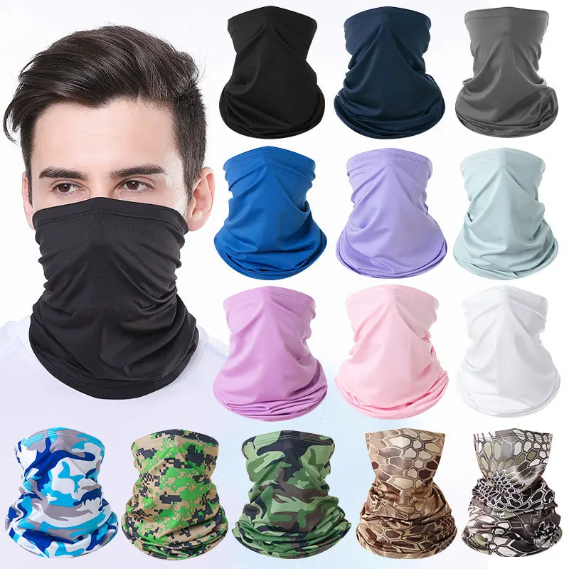 Summer UV Protection Neck Gaiter Multifunctional Cooling Scarf Hiking Cycling Stretchy Magic Bandana Face Breathable Tube Scarf