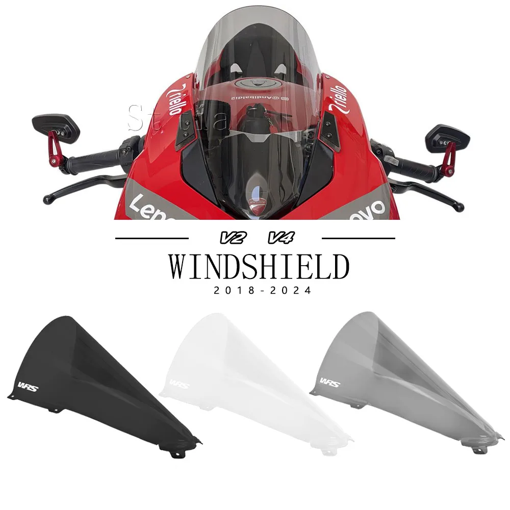 

Motorcycle Double Bubble Windshield Deflector Protector Wind Screen For Ducati PANIGALE V2 V4 V4S 2018-2024