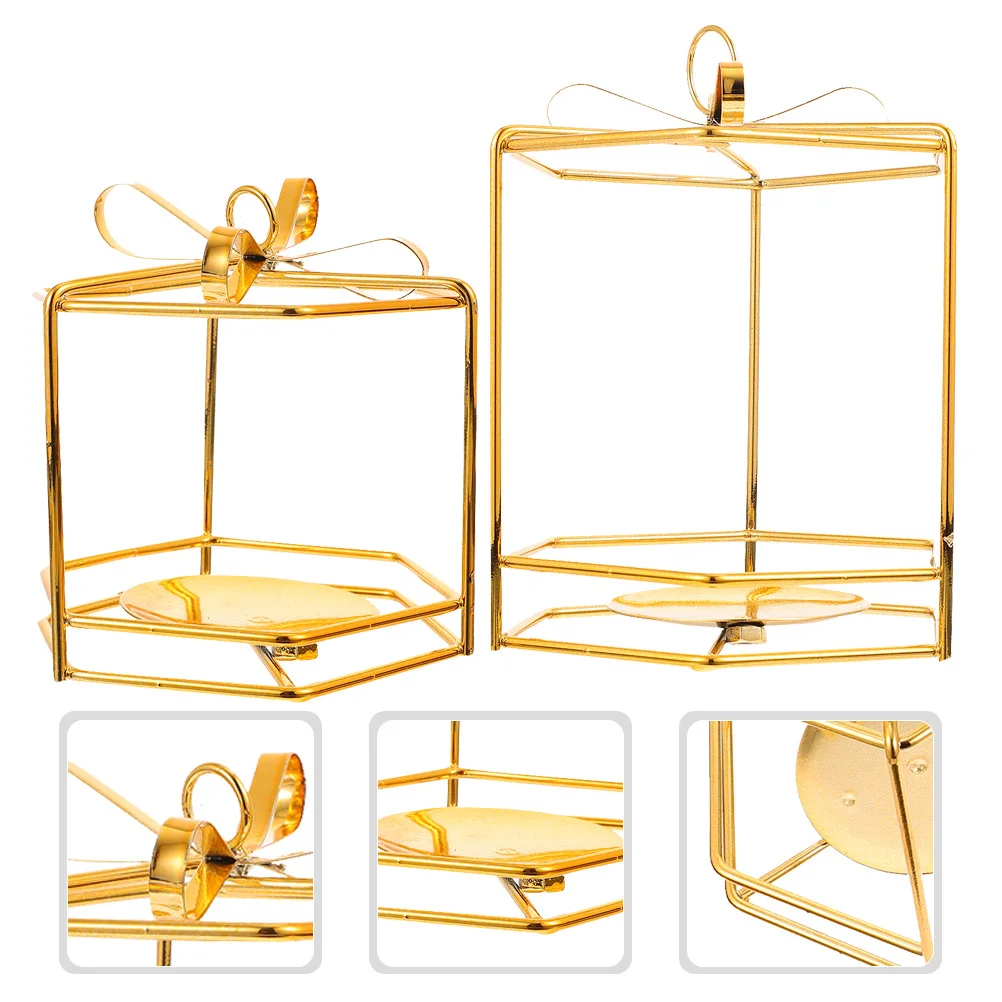 

2Pcs Vintage European Holder Iron Decorative Candlestick for Wedding Party Table Centerpiece Holder