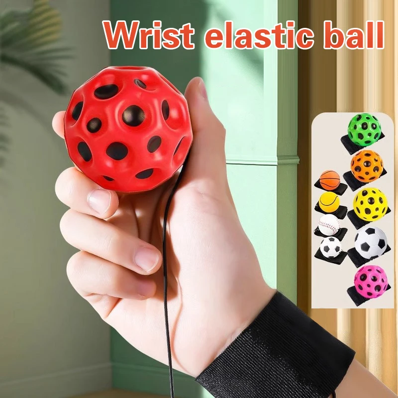 Jump Ball High Bouncing Ball Exercise Leisure Wrist Return Rubber Ball Fun Hand Ball Game Wrist Elastic Ball Outdoor Toy Ball