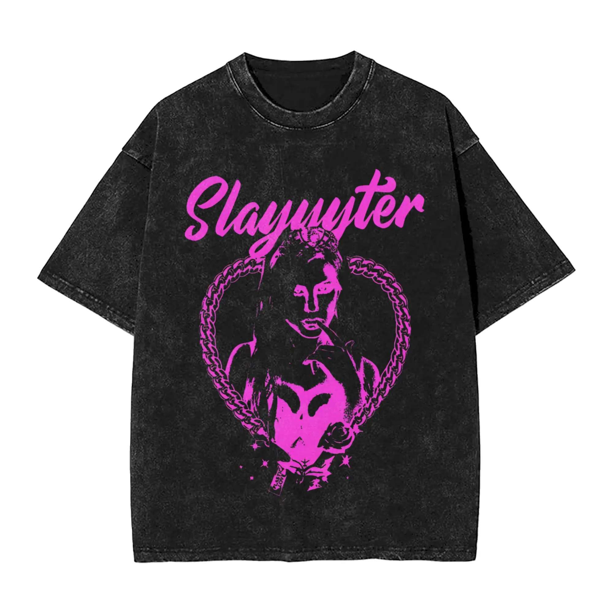 Vintage style Pop singer Slayyyter Washed T Shirt Streetwear Hip Hop Novelty T-Shirt  Tee Shirt Men Women Cotton Harajuku Summer