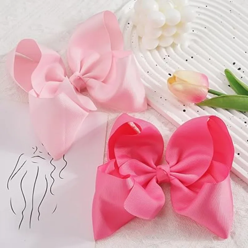 14PCS Hair Bows Clips Back to School Girls 8 Inch Grosgrain Ribbon  Accessories Alligator Clips for Girls Toddlers Kids Teens