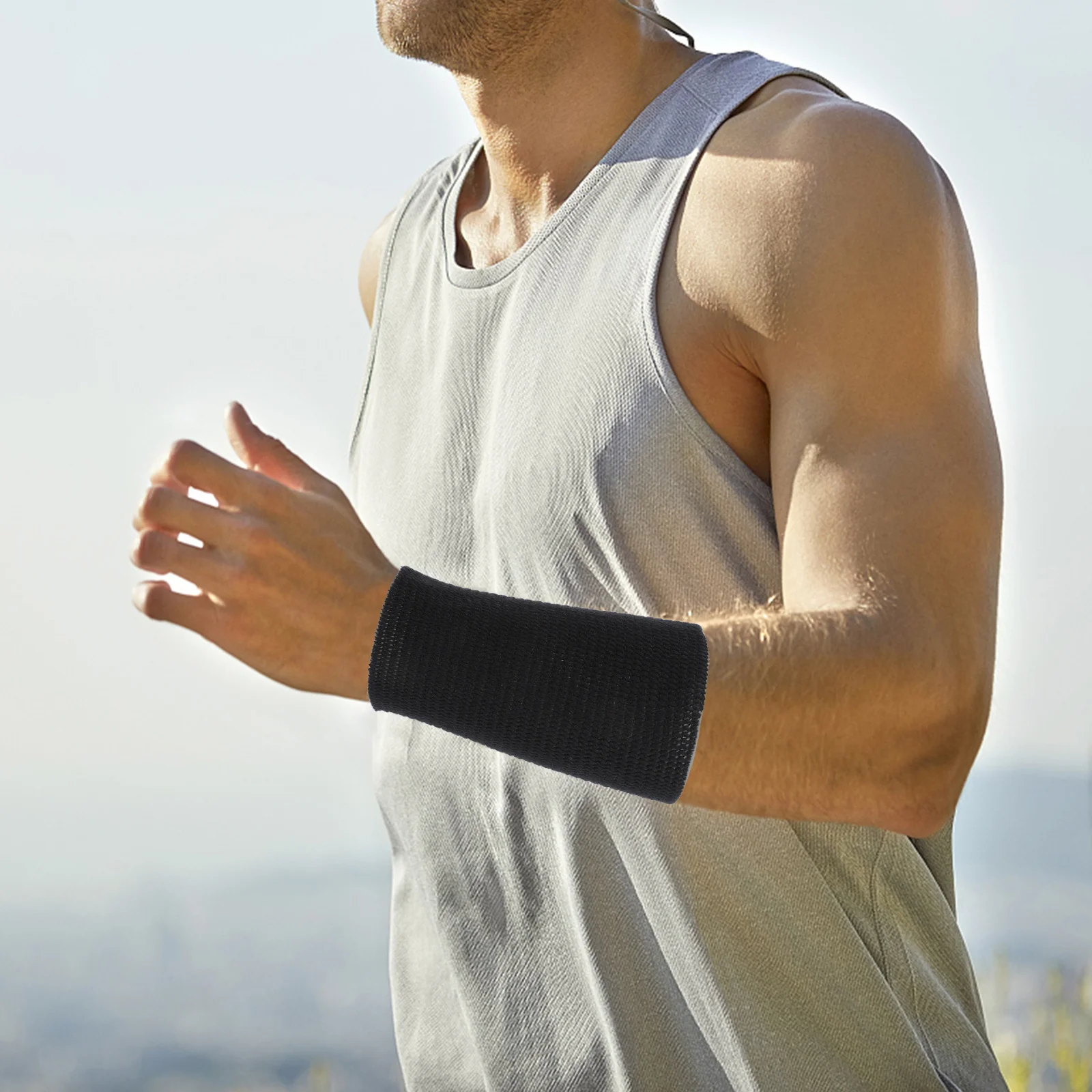 2개입 발목 보호대 탄력성 내마모성 스포츠 피트니스용 휴대용 땀 흡수 발목 보호대