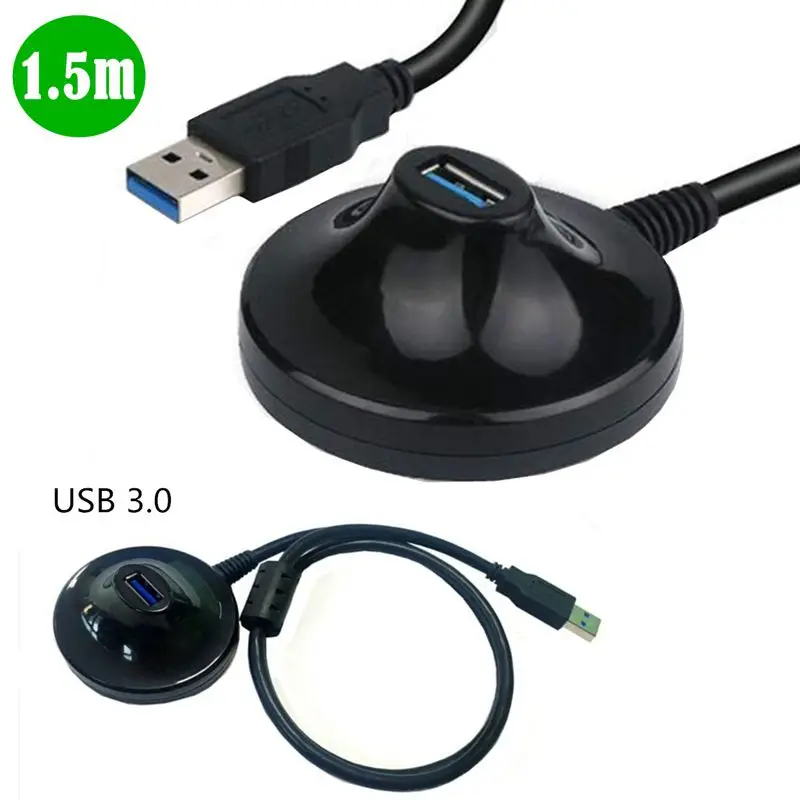 USB 3.0 Male To Female Extension Cable With Base USB Extension Cable With Base USB 3.0 Base Extension Cable 1.5 Meters