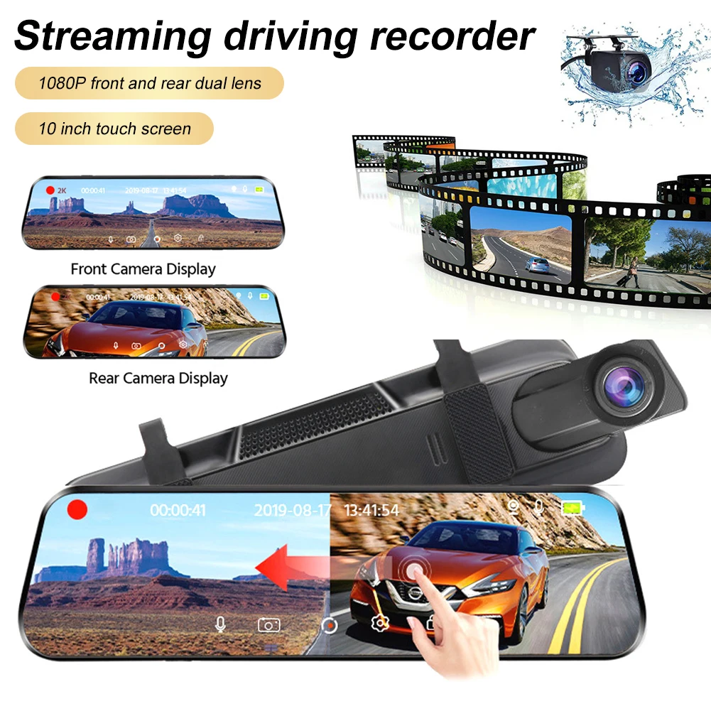 

Universal Car Mirror Dash Cam 1080P Front Rear Dual Camera 170° Wide Angle Car Video Recorder G-Sensor Loop Recording Car DVR