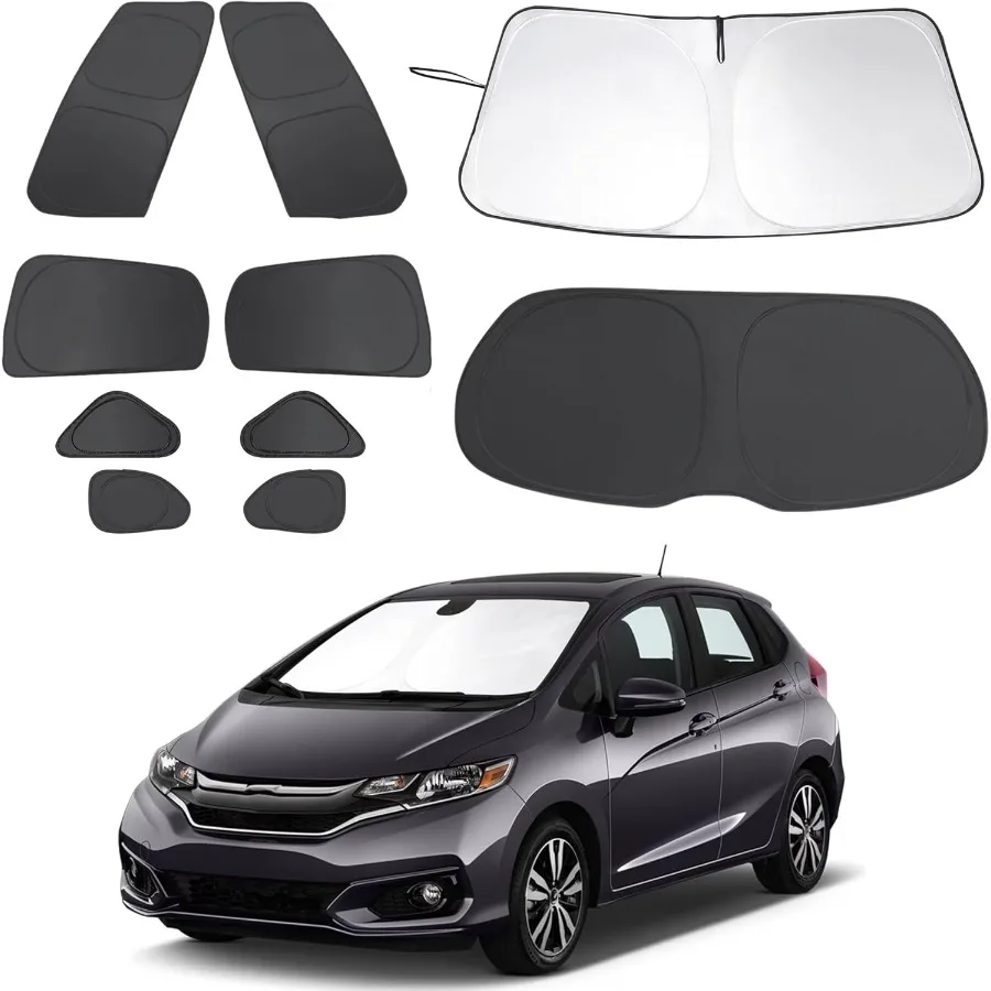 

10PCS Windshield Sun Shade Custom Fit for 20152020 Honda Fit Accessories Foldable Sunshade Side Rear Window Shade Cover Full Se