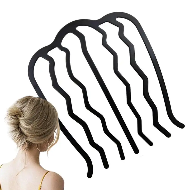 Haar Kam Clips Voor Styling U-Vormige Fijne Haar Kant Kammen Vrouwen Franse Twist Haar Kammen Bruiloft Fijn Haar Vrouwen Metalen Haar Kammen