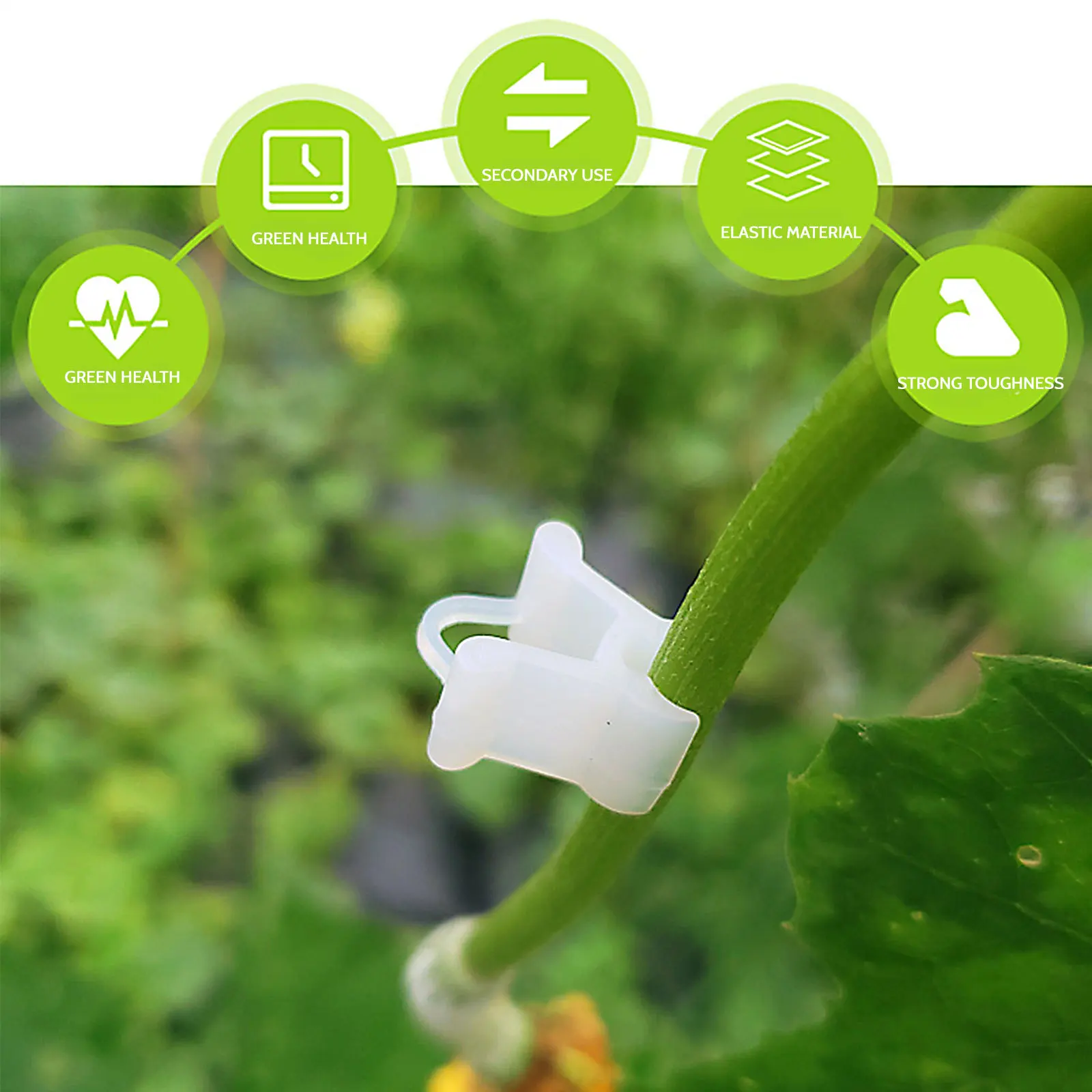 

200Pcs Plant Loop Gripper Clips Strong Gardening Tool for Flower Stem Support Plant Clip Flower Support Clip Gardening Tool