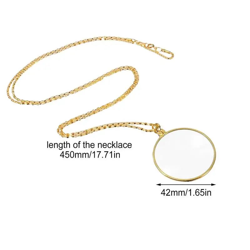 Magnifier Necklace 5X Magnifier Magnifying Glass Optical Magnifying Reader Fashion Pocket Magnifier For Reading Jewelry