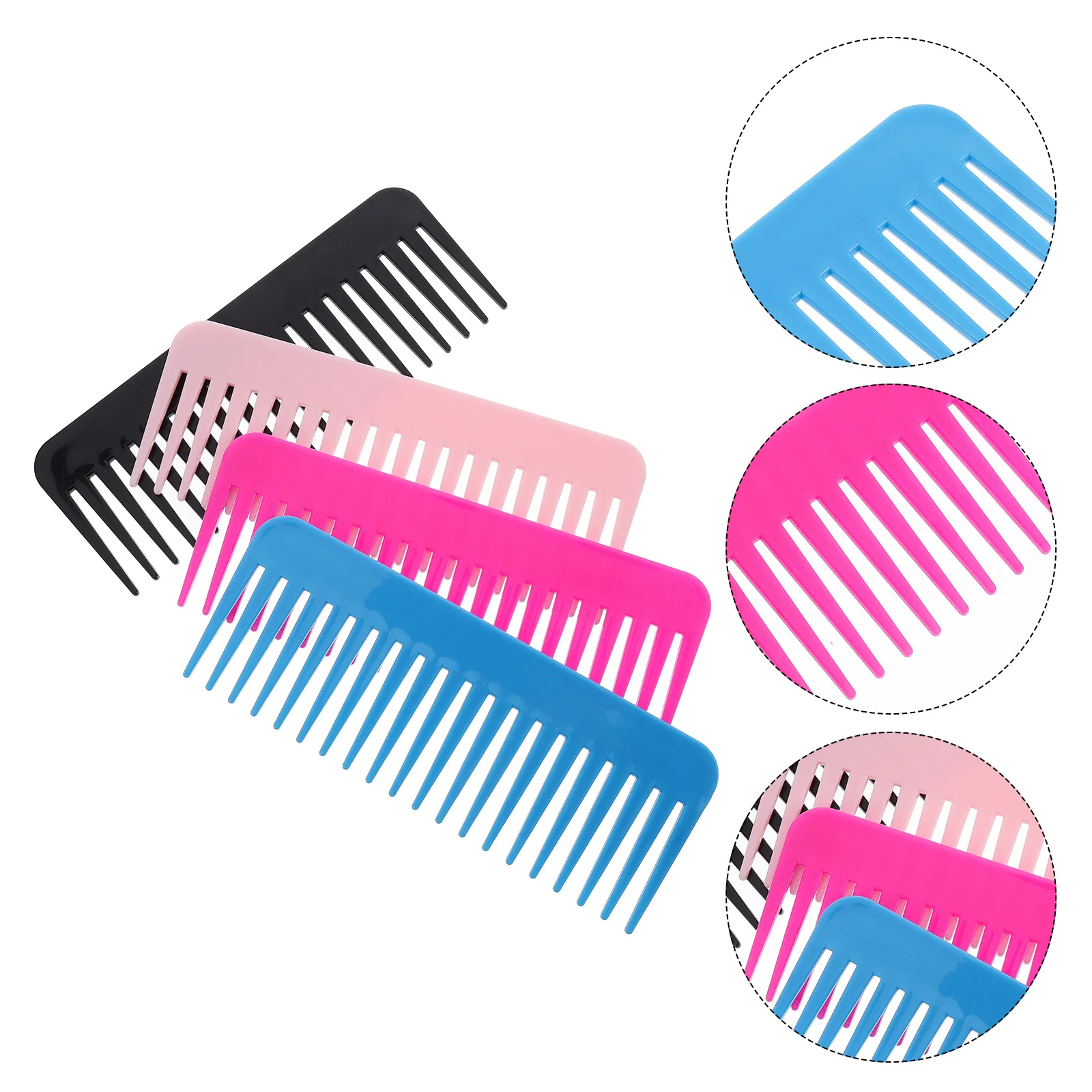 

4pcs Plastic Wide Tooth Comb For Hair Styling Durable Portable Comb Men Women Salon Home Use Hairdressing Tools
