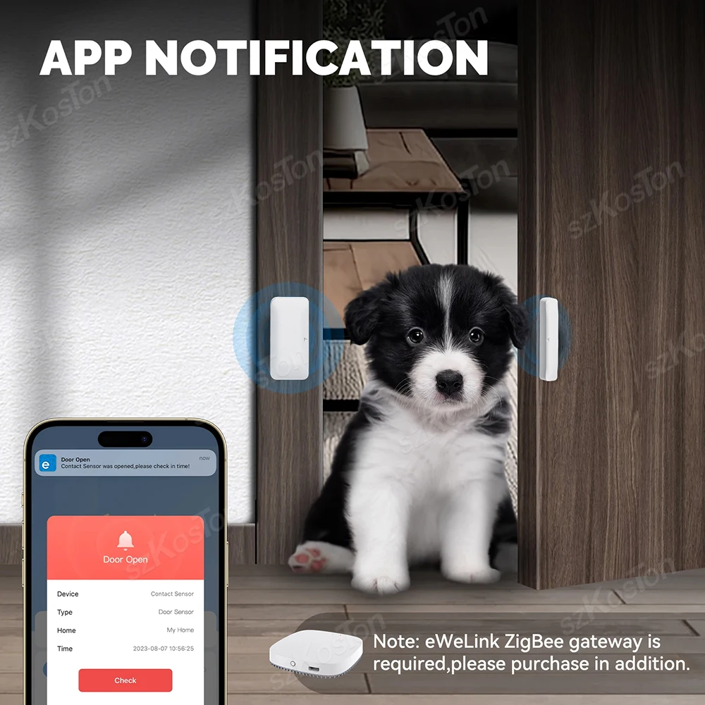 Zigbee porta janela sensor aberto fechado detector ewelink app sensores de alarme contra roubo sem fio suporte zigbee 2mqtt assistente casa
