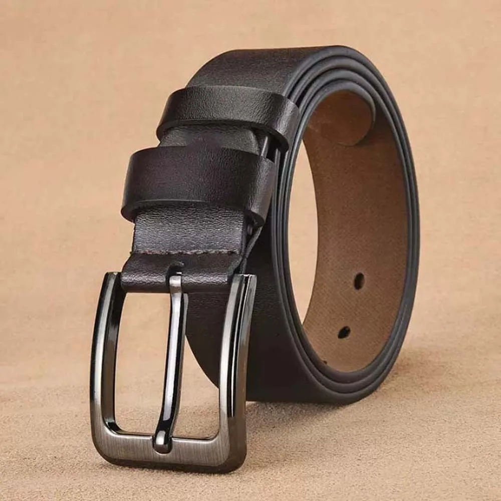 Einstellbare Legierung Männer Breiten Gürtel Textur Retro PU Leder Gürtel Langlebig Schwarz Jeans Bund Party