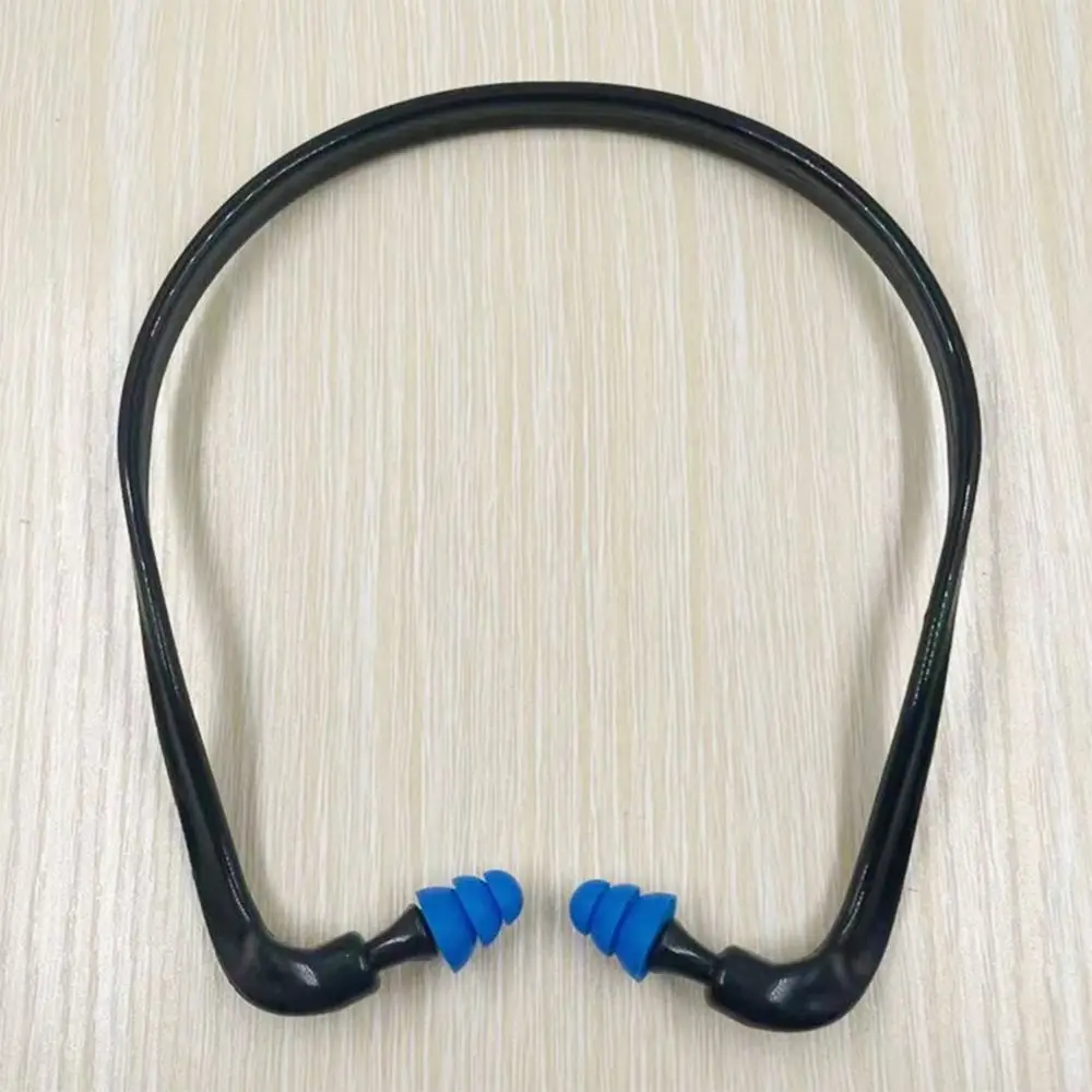 Blue Black Orange Head-mounted Earplugs Protector Soft Silicone Anti-Noise Earmuff Working Travel Noise Reduction Ear Plugs