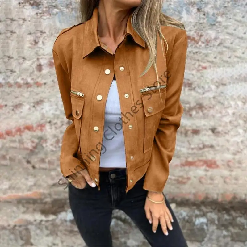 سترة نسائية من جلد الغزال المقصوص M68A سترات منفوخة للدراجات النارية معاطف خريف وشتاء للنساء