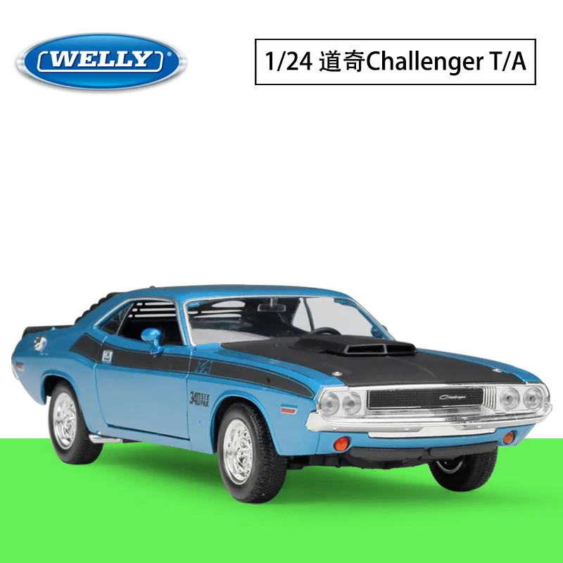 WELLY 1:24 Dodge Challenger 1970 Dodge Challenger T/A Simulation Alloy Model Cool Cars Toys Mddel For Boyfriends Festive Gifts