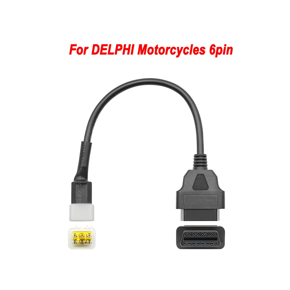 Adaptateurs OBD2 pour locomotive Delphi, 6 à 16 broches, outils de Diagnostic, connecteurs OBD, câble d'extension pour ligne de Test Delphi