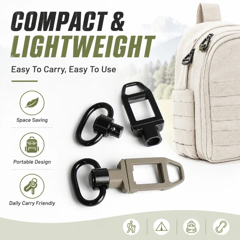 20mm Standard Rail Accessory Anti‑corrosion Rotating Strap Buckle Fast Disconnect Lanyard Fitting For Outside Daily Scenarios