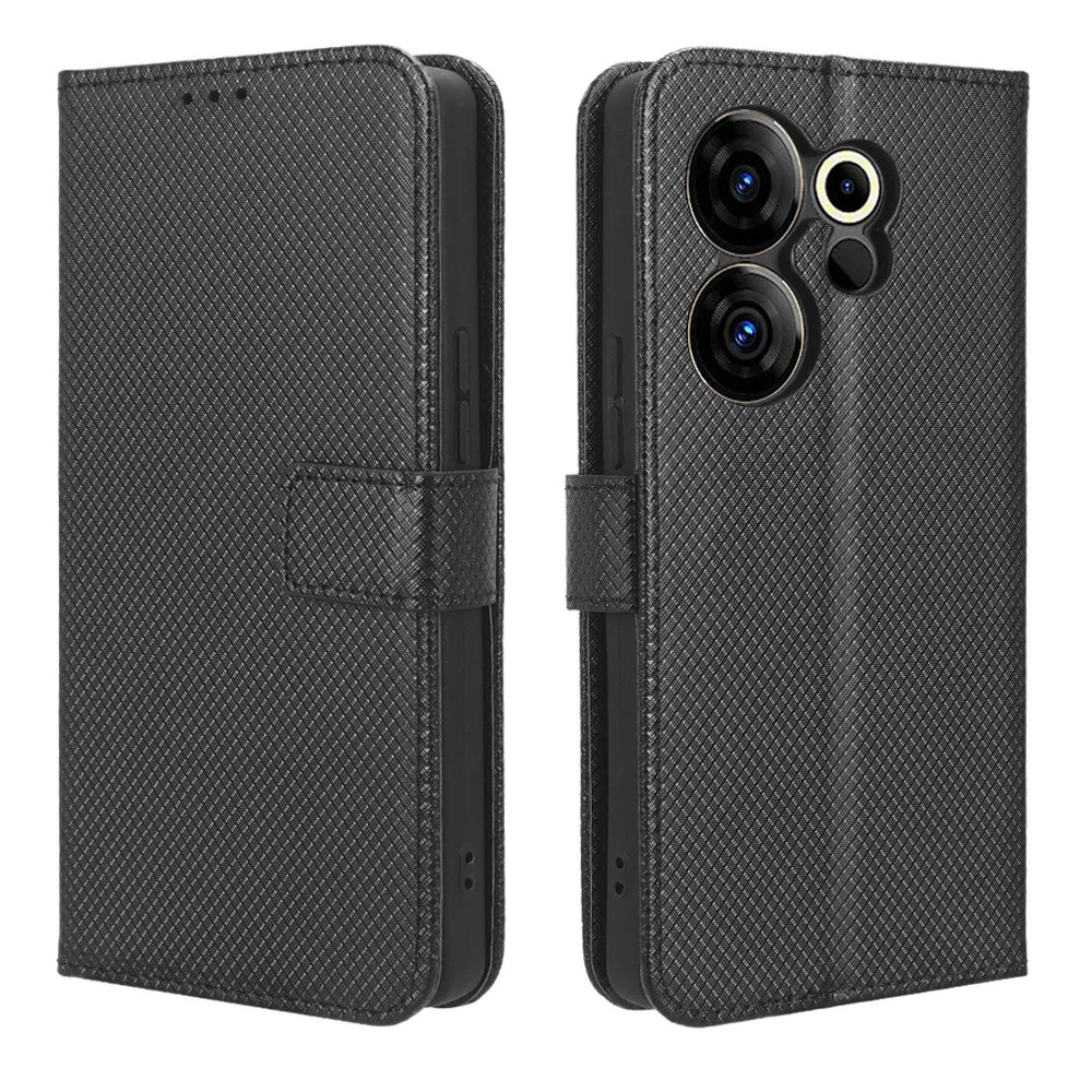 ل Tecno Camon 20 Premier 5G فاخر الوجه الماس نمط الجلد محفظة من جلد PU حامل الحال بالنسبة Tecno Camon 20Premier حقيبة الهاتف