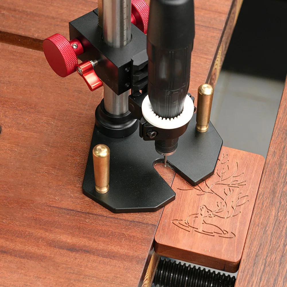Precision Engine Carving Stand With Height Adjustment & Stable Clamping Tool Adjustable Drill Bracket For Woodworking