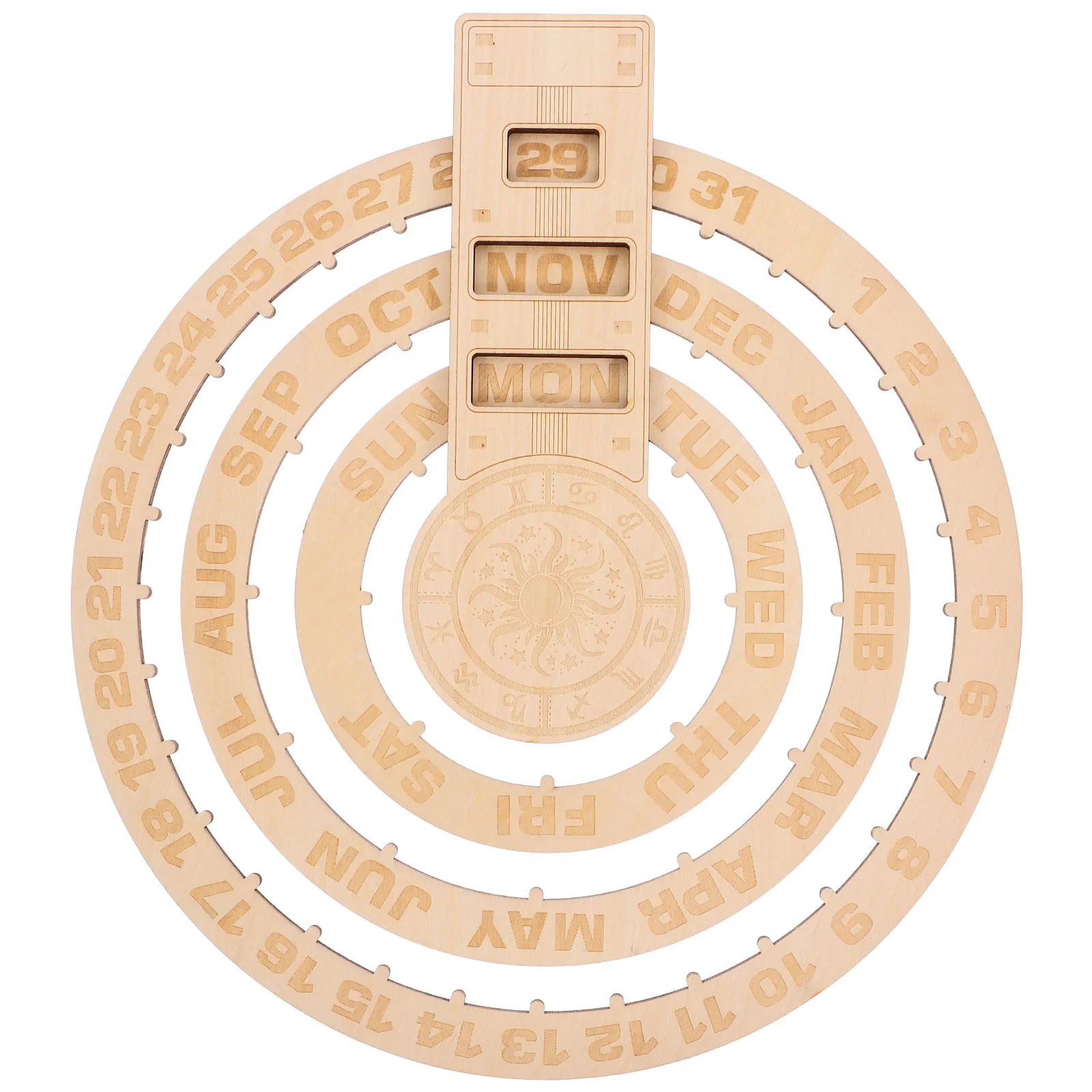 

Wooden Perpetual Calendar Pendant Advent Decor Decorate Calendarwood for Wall Boxwood Decorative Office