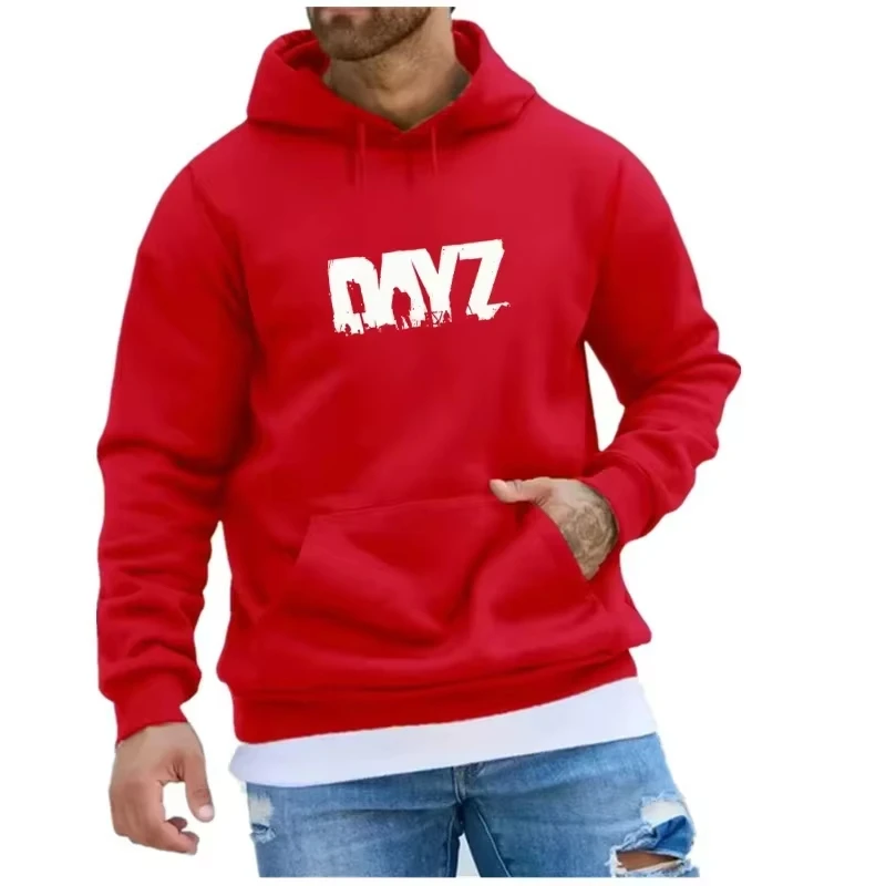 Men's Survival Game Inspired Hoodie Oversized Graphic Print Pullover Post-Apocalyptic Gamer Streetwear Sweatshirt Casual  Top