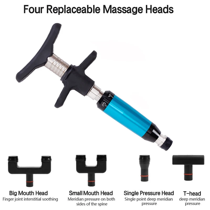 300N Chiropractic Adjustment Tool Spine 6 Levels 1/4 Heads Therapy Adjust Vertebration Tool Massager Manual Chiropractic Gun Set