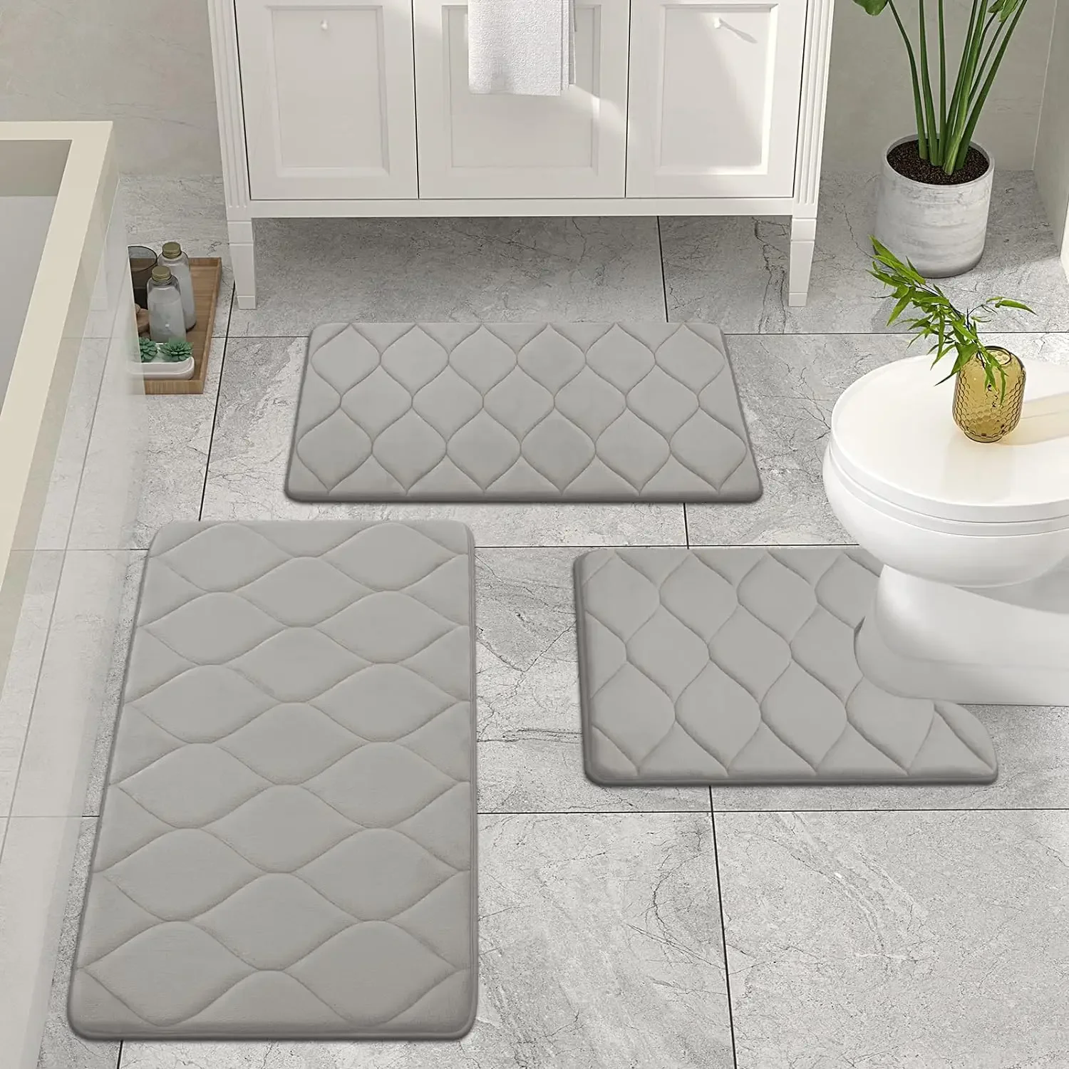 Non-slip Bathroom Mats Foot Mats Long Carpet Sponge Flannel Coral Velvet Carpet Bathroom Absorbent Floor Mats Bathroom