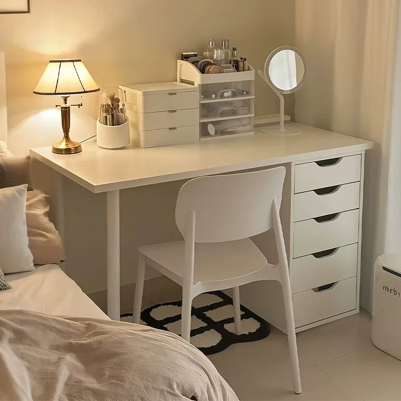 Desk Dresser Integrated Lagercap Desktop Girls Bedroom Computer Desk Makeup Table with Drawers Rental Room