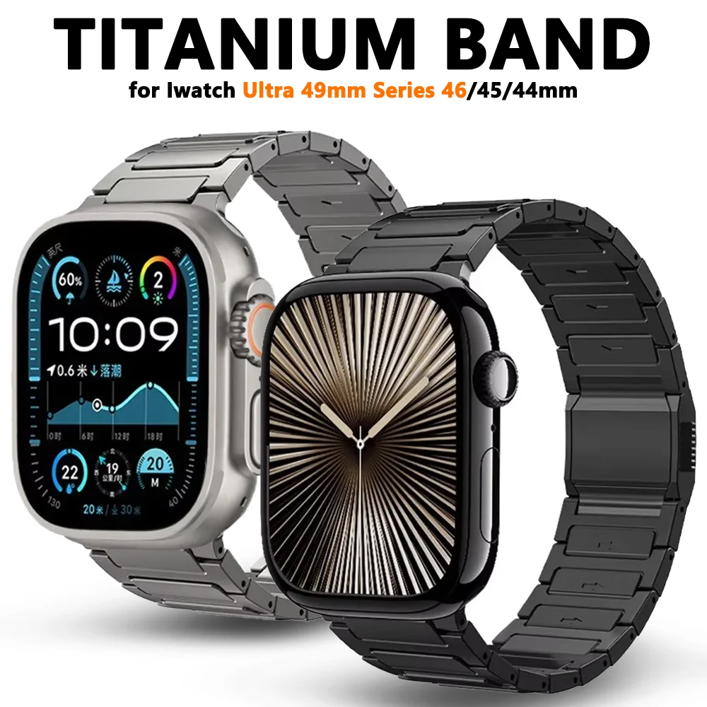 

Luxury Titanium Band for Apple Watch Ultra 2 49mm 46mm 45mm 44mm Men Magnetic Strap for IWatch Series 10 9 8 7 6 SE 5 4 Bracelet