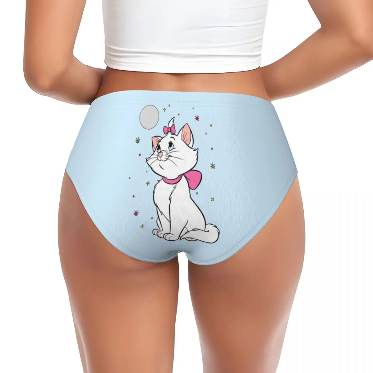 Custom Lady Marie Cat Kitten Brief Panties Women Stretch Cartoon Animal Underwear