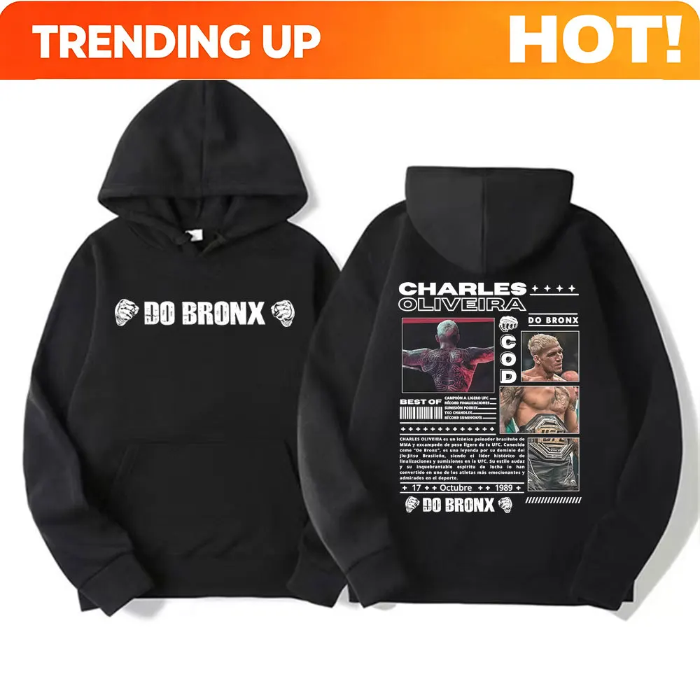 Customization Limited Charles Oliveira Do Bronx Vintage Graphic Hoodies Men Women Fashion Cool Gothic Hoody Pullovers Casual Fle