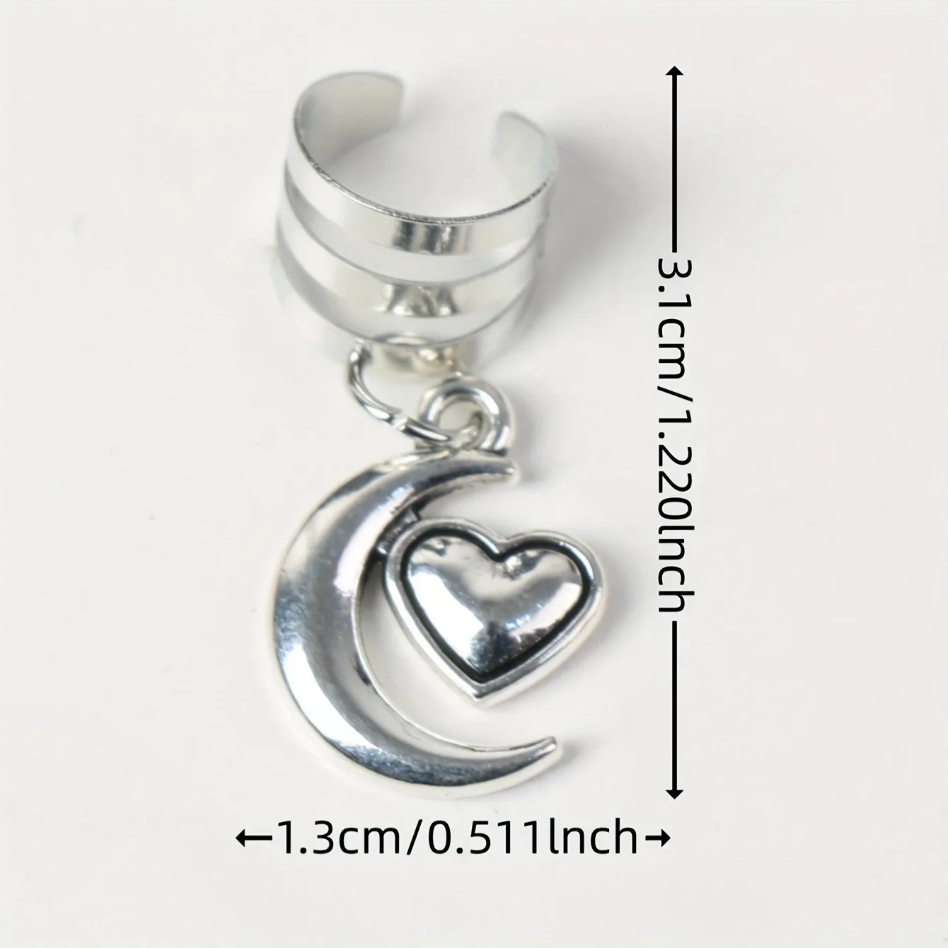 10 pz Crescent Moon Love Heart Anelli per capelli decorativi Treccia carina per donne e ragazze Accessori per capelli Loc Gioielli per capelli per trecce