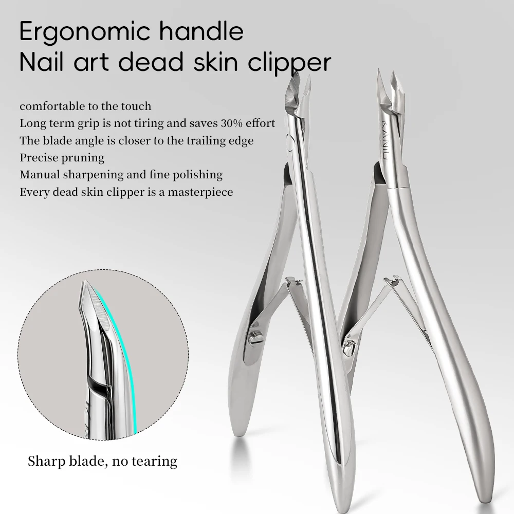 KANIU Without Hurting Your Hands Fingernails Stainless Angled Cuticle Nail Clippers Toenail Nipper Remover For Home Use