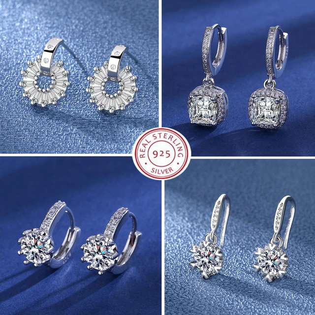 925 sale Sterling Silver CZ Stud Earrings for Women/Girl, US925P1214