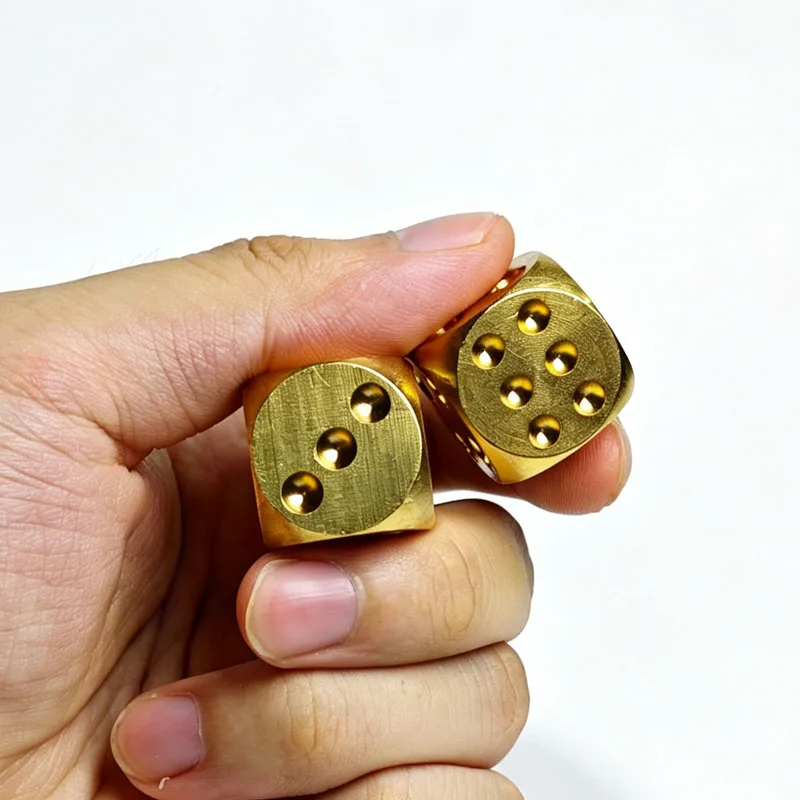 Metal Brass Dice 20MM 15MM Party Entertainment Fun KTV Bar Flip Numbers Games Props Role Playing Novelty Gifts For Adults