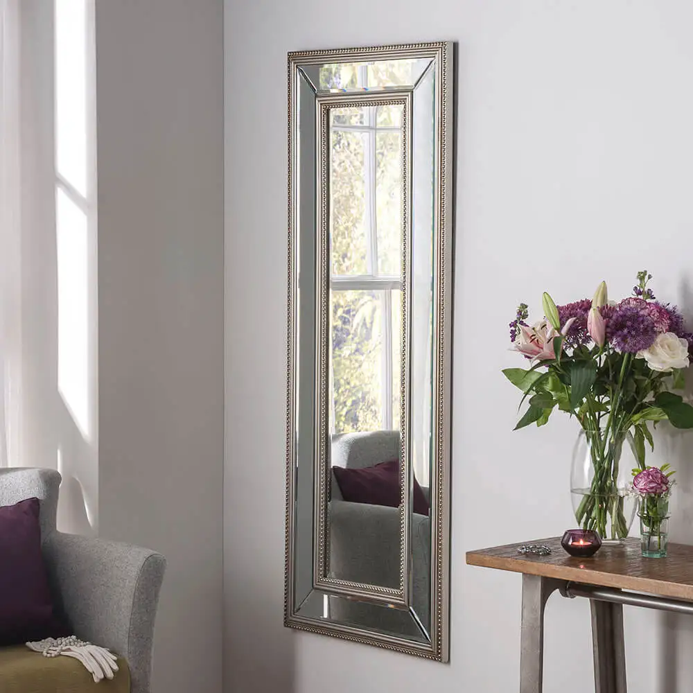 European full-length mirror square wooden frame engraved large mirror living room bedroom floor-to-ceiling mirror American cloak