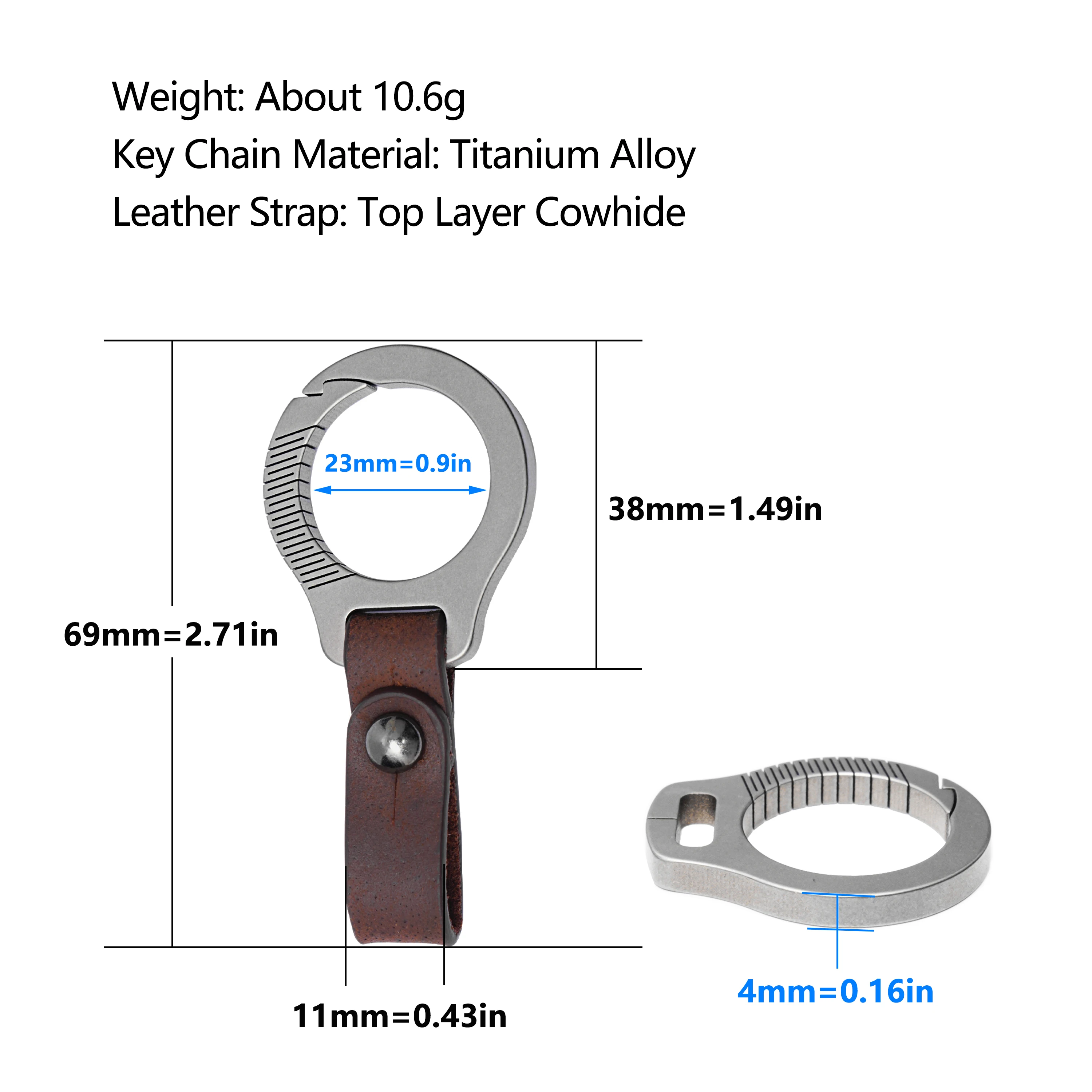 Titanium Alloy Car Keychain Mountaineering Buckle EDC Daily Tools Minimalist Advanced Key Accessories Home Outdoor Assistant