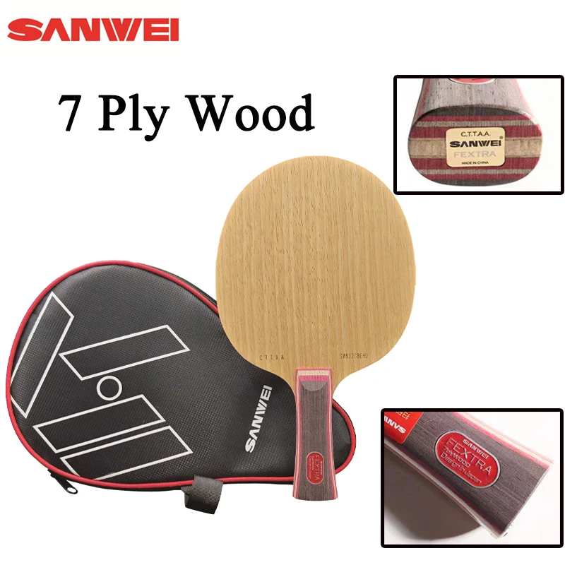 New SANWEI FEXTRA 7 Table Tennis Blade 7 Ply Wood Limba Ayous Wood Professional Ping Pong Racket Bat Paddle Quick Attack & Loop