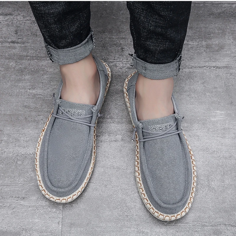 Nieuwe Heren Canvas Schoenen Mode Retro Heren Casual Sneakers 2024 Kwaliteit Ademende Licht Platte Comfortabele Slip-On Mannelijke Loafers Hot