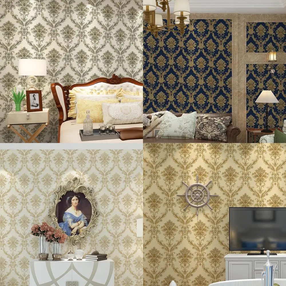 Palace White 3D Embossed European Style Waterproof Wallpaper for Bedroom Living Room Dining Room Hotel Background Wall
