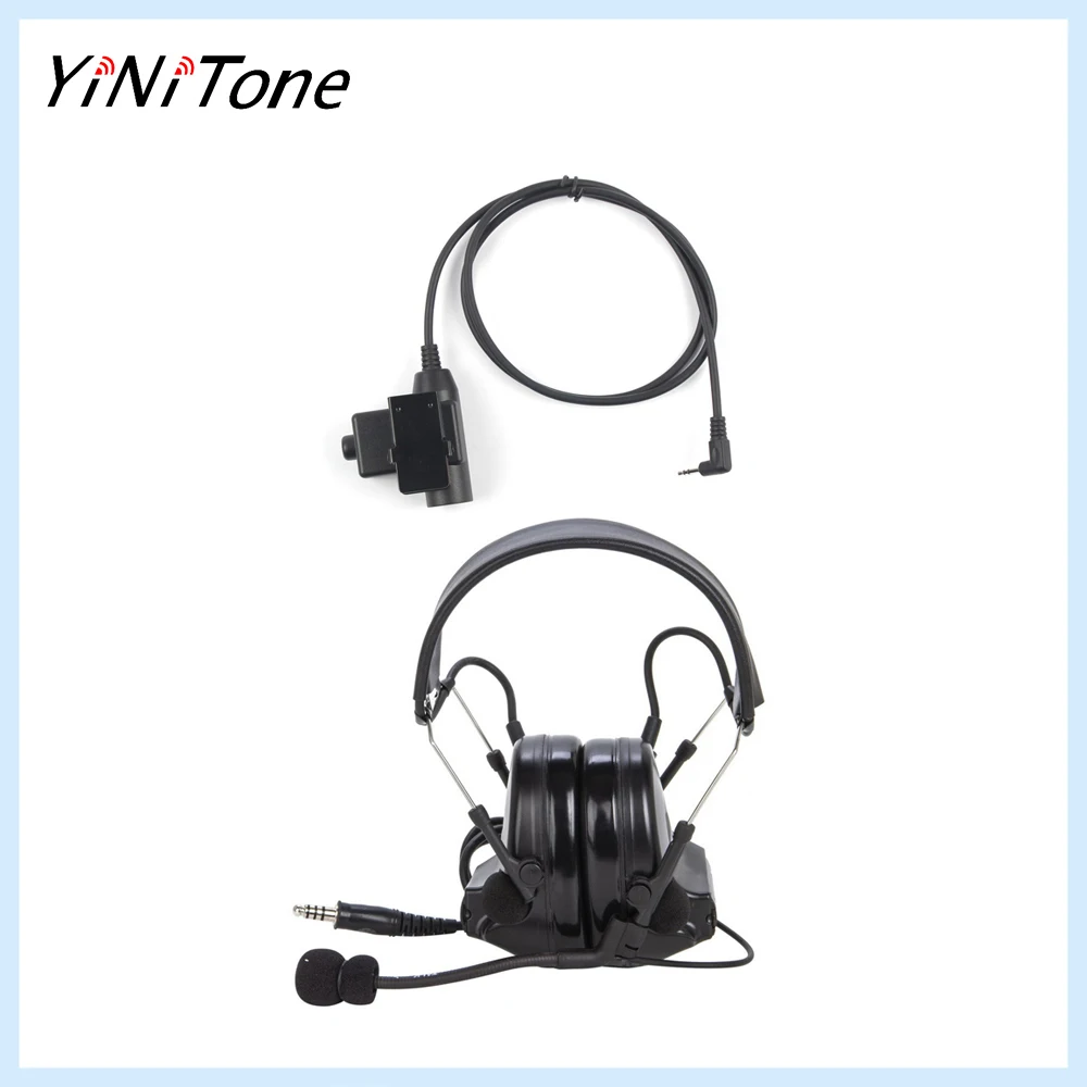 

Black U94 PTT Aviation Pilot Earpiece Microphone Noise Reduction Hearing Protection Shooting Headset For Motorola T5620 T6200 62