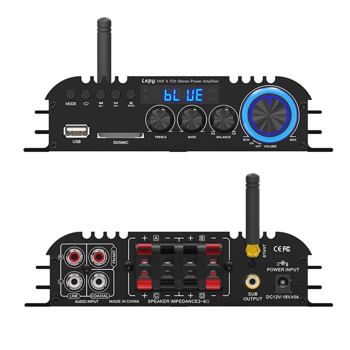 A51I LP-269 PRO Amplificatori Bluetooth a 4.1 canali per Home Car Theater Coassiale in USB SD Funzione FM Subwoofer Spina UE