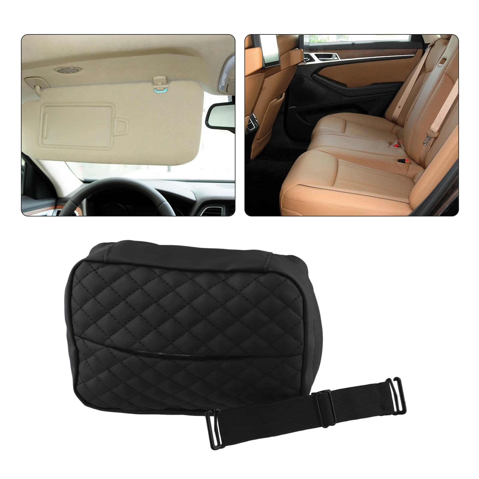 

Armrest Box Paper Drawing Box High Quality PU Leather One Hand Operation For Removing Paper Towels 19x12.5x6.5cm