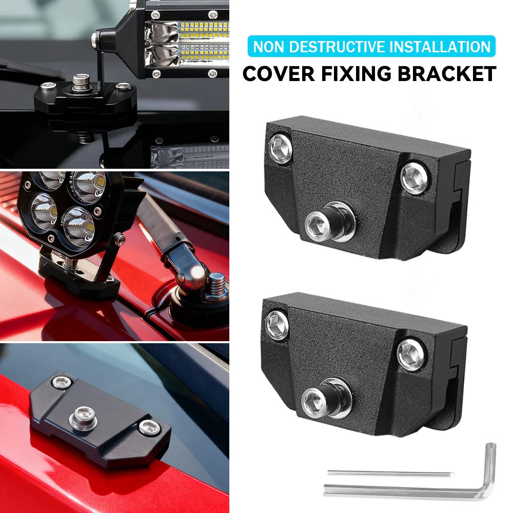 2Pcs Car Headlight Holder Hood LED Work Light Bar Clamp Spotlight Stand Mount Bracket for SUV Off Road 4x4 Car Light Accessories