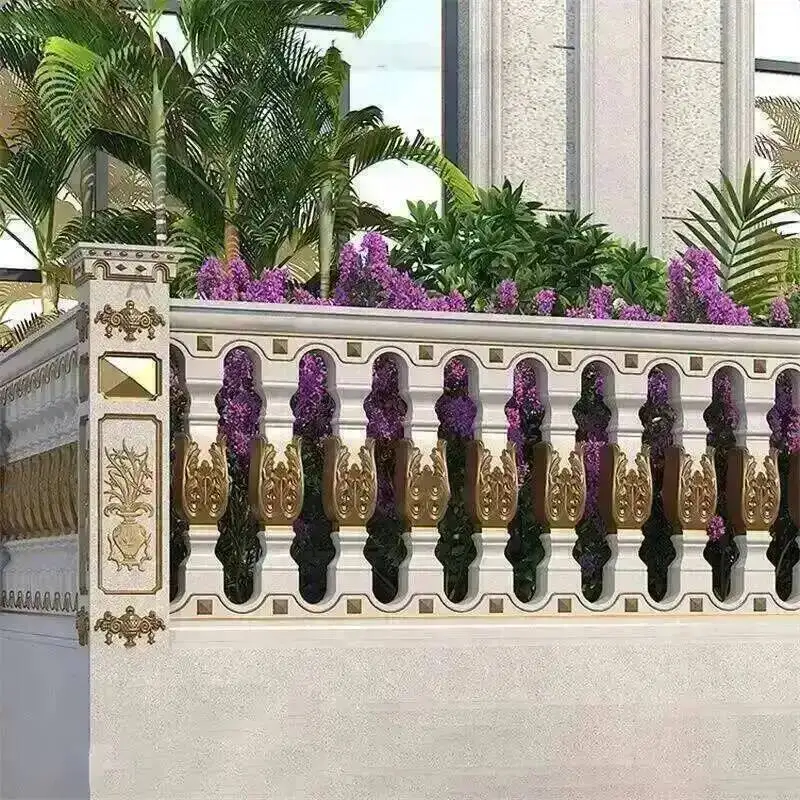 Height Plastic Durable Roman Cement 92cm Pillar Mold Cast-in-Place Vase Column European Villa Garden Balcony Rail Guardrail Mold