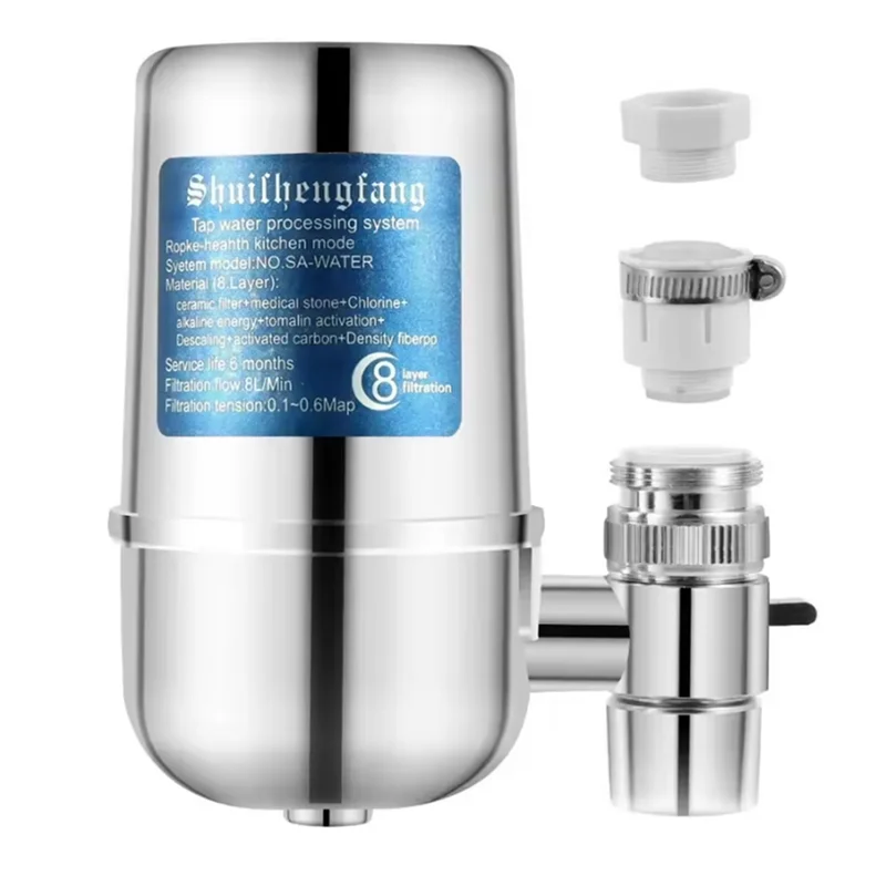 

BYBS-Water Filter Faucet Mount Water Filtration System Household Kitchen Water Purifier Tap Water Filter, Reduce Chlorine